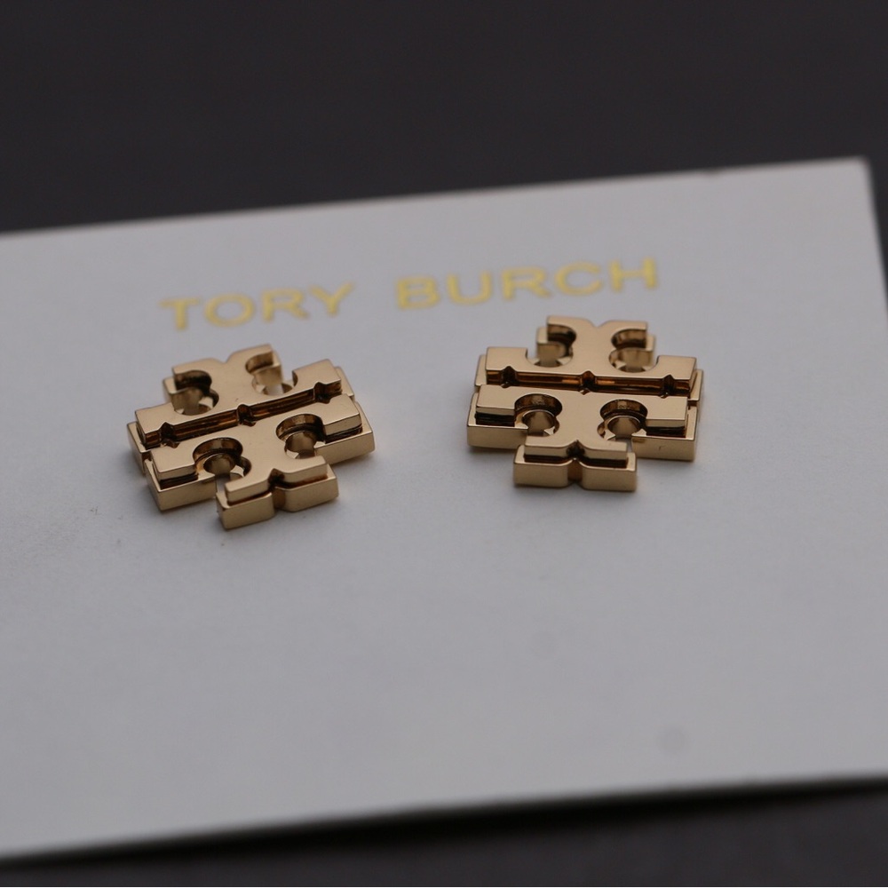 Tory Burch Small Logo Stud Earrings - Picture 4 of 7